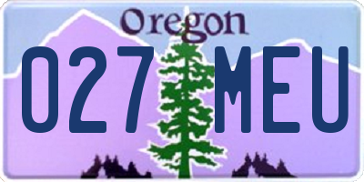OR license plate 027MEU