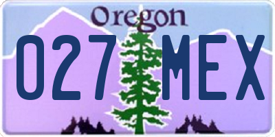 OR license plate 027MEX