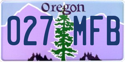 OR license plate 027MFB