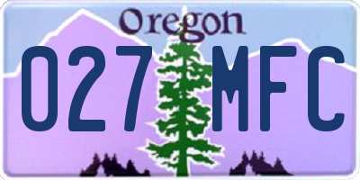 OR license plate 027MFC