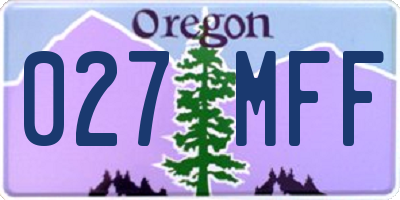 OR license plate 027MFF