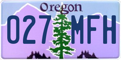 OR license plate 027MFH