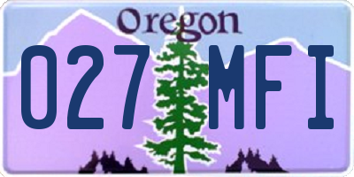 OR license plate 027MFI