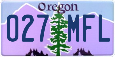 OR license plate 027MFL