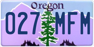 OR license plate 027MFM