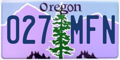 OR license plate 027MFN