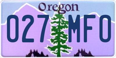 OR license plate 027MFO