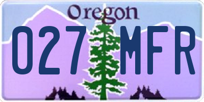 OR license plate 027MFR