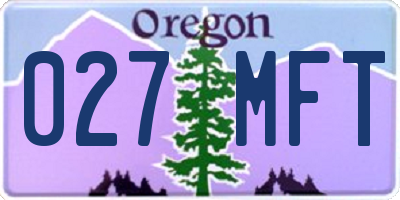 OR license plate 027MFT