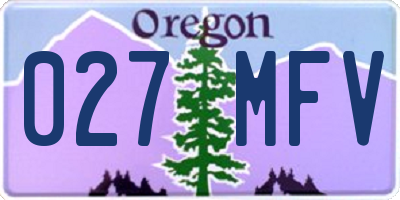 OR license plate 027MFV