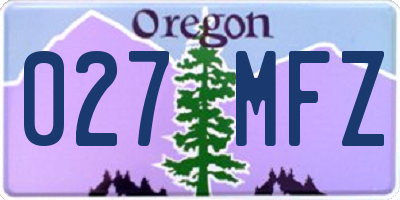 OR license plate 027MFZ