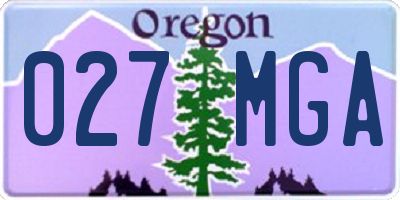 OR license plate 027MGA