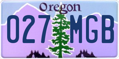 OR license plate 027MGB
