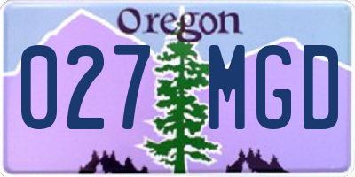 OR license plate 027MGD
