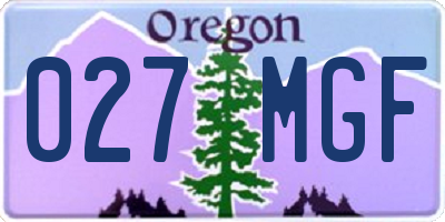 OR license plate 027MGF