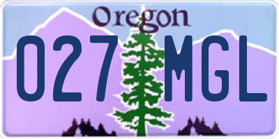 OR license plate 027MGL