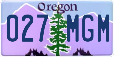 OR license plate 027MGM
