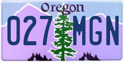 OR license plate 027MGN