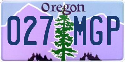 OR license plate 027MGP
