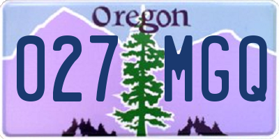 OR license plate 027MGQ