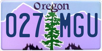 OR license plate 027MGU