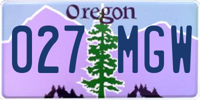 OR license plate 027MGW