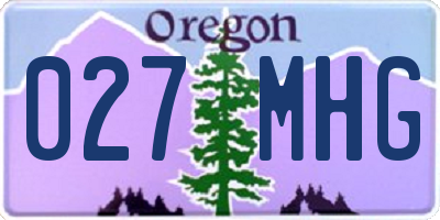 OR license plate 027MHG