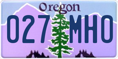 OR license plate 027MHO