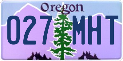 OR license plate 027MHT