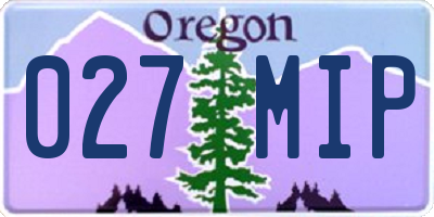 OR license plate 027MIP