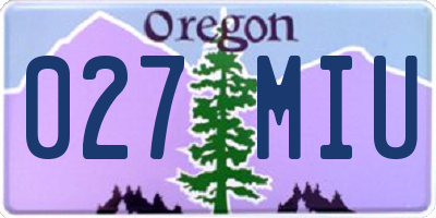 OR license plate 027MIU