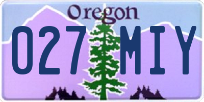 OR license plate 027MIY