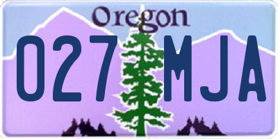 OR license plate 027MJA