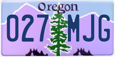 OR license plate 027MJG