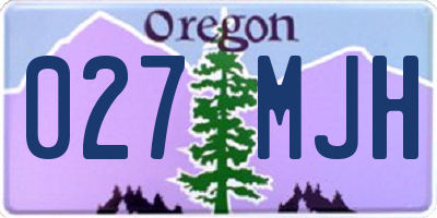 OR license plate 027MJH