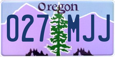 OR license plate 027MJJ