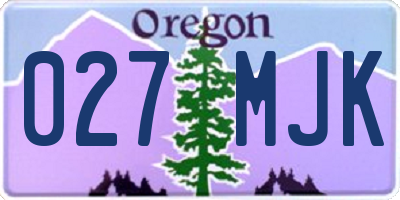 OR license plate 027MJK