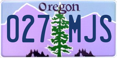 OR license plate 027MJS