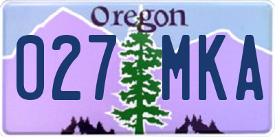 OR license plate 027MKA