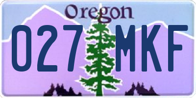 OR license plate 027MKF