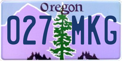 OR license plate 027MKG