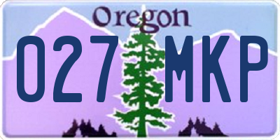 OR license plate 027MKP