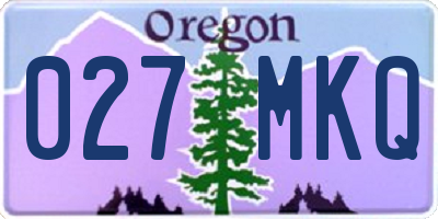 OR license plate 027MKQ