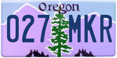 OR license plate 027MKR