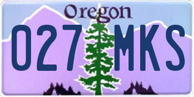 OR license plate 027MKS