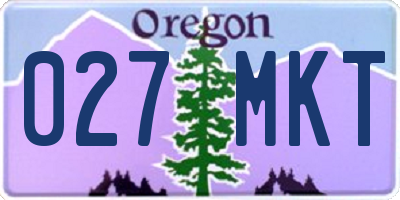 OR license plate 027MKT