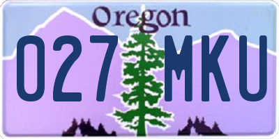 OR license plate 027MKU