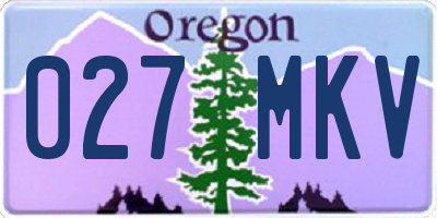 OR license plate 027MKV