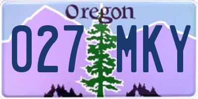 OR license plate 027MKY