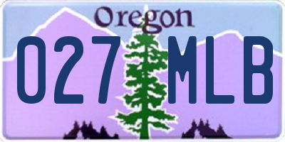 OR license plate 027MLB